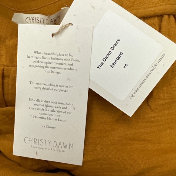 Christy Dawn The Dawn Dress Womens Size XS Mustard Sustainable Organic Cotton - Picture 12 of 14